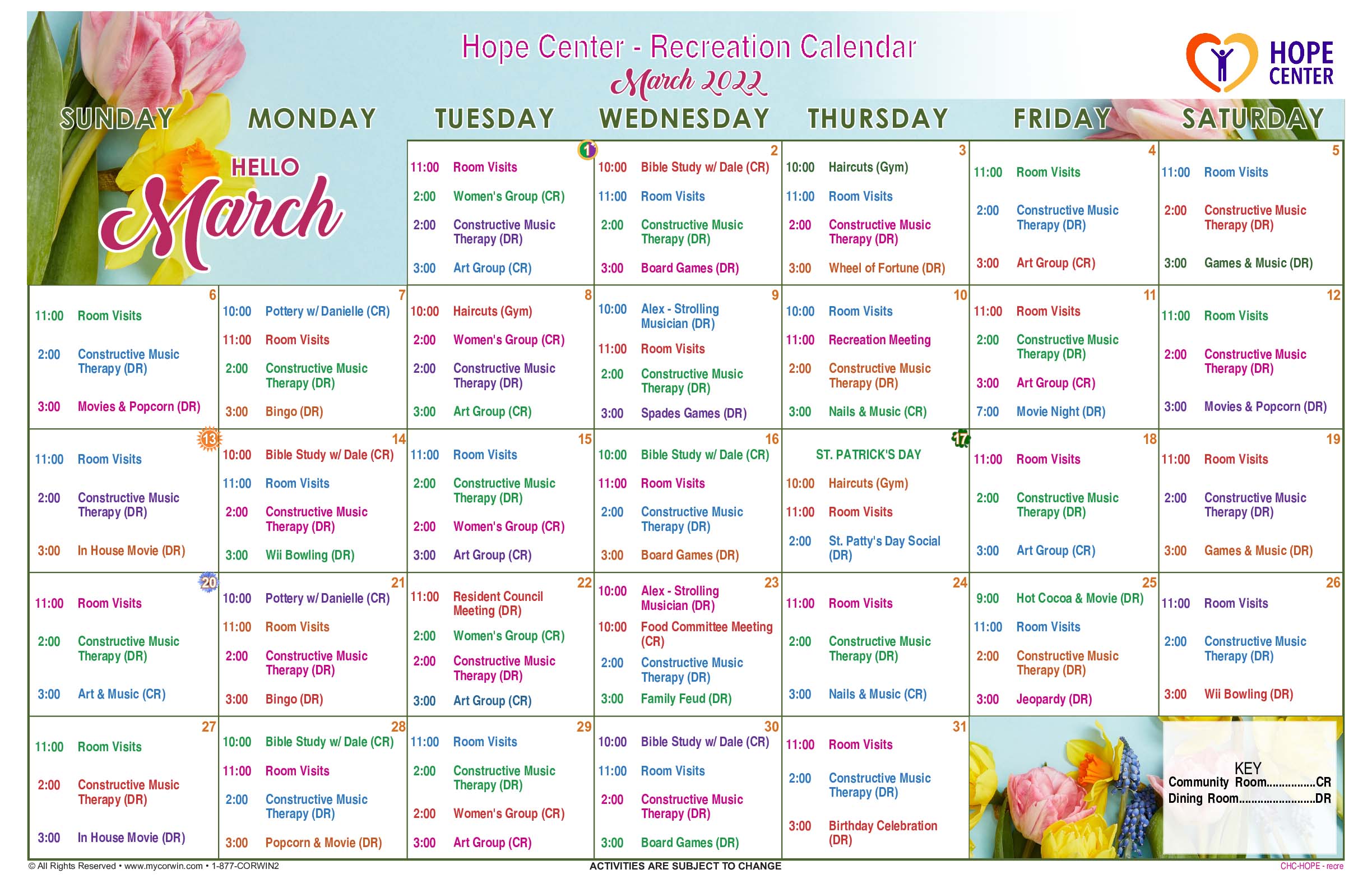 Hope Center – Centers Health Care Nursing and RehabilitationCalendar ...